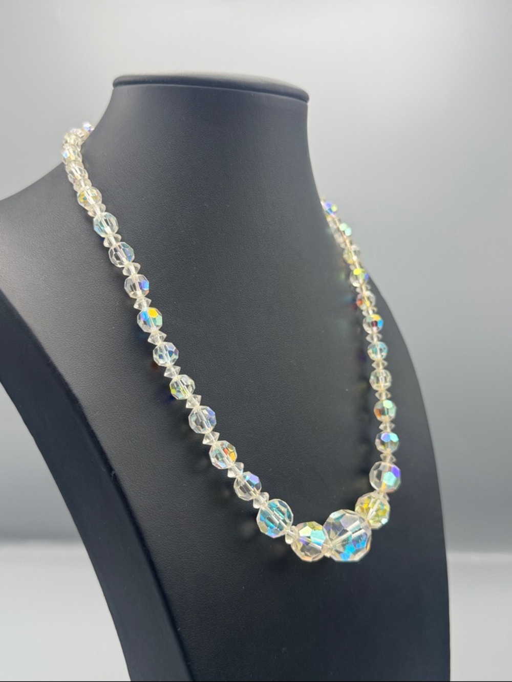 Aurora Crystal Bead Necklace - Iridescent Clear - Picture 2 of 6